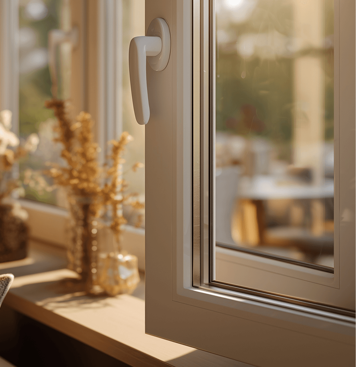 Modern kitchen with windows